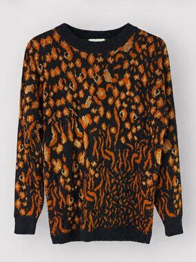 Vintage 1980's Carriage Court Women's Animal Print Sweater